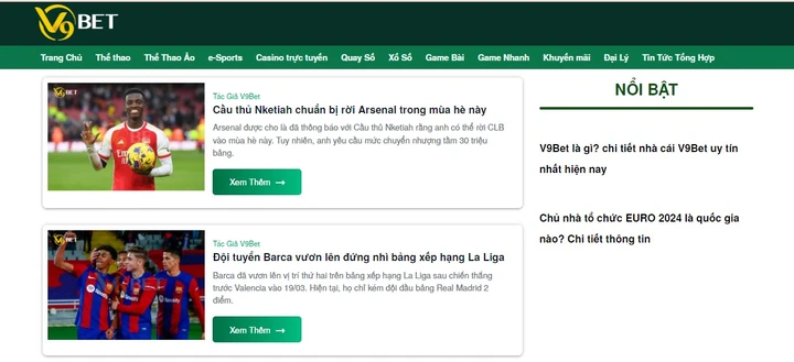 Đặc điểm thu hút của Thể Thao v9bet